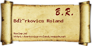 Bárkovics Roland névjegykártya