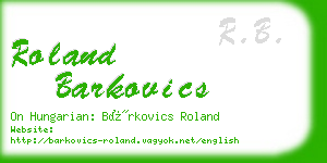 roland barkovics business card